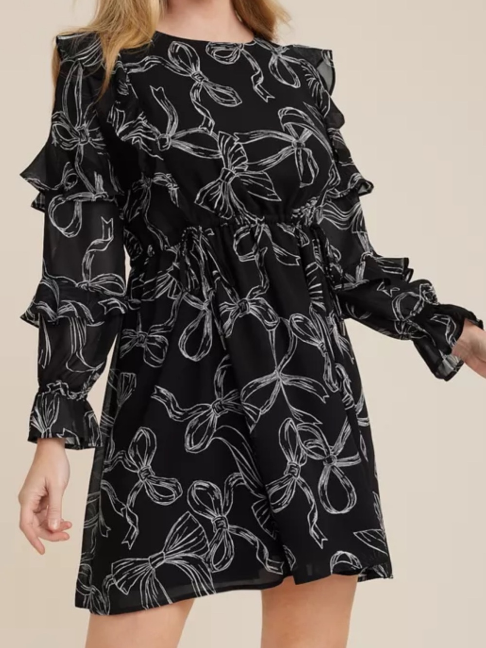 NWT Maurices Bow Ruffle Skater Dress Size M